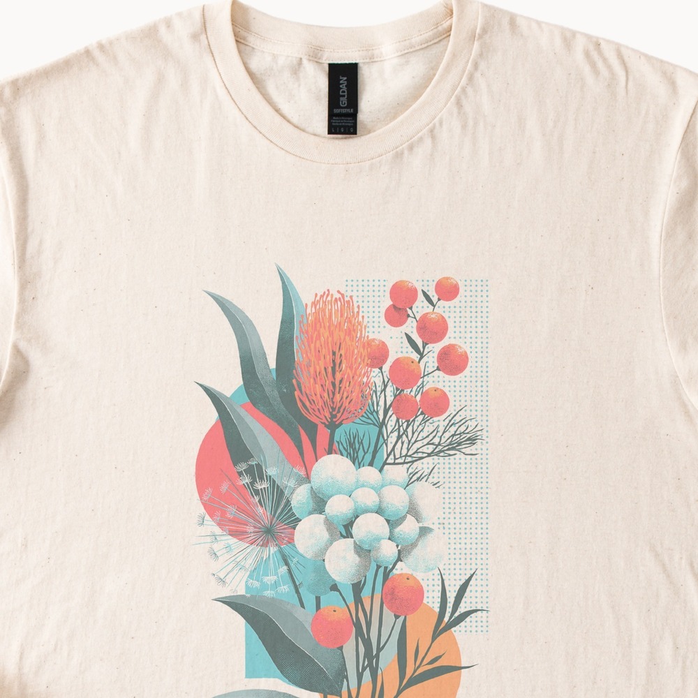 Line Art Botanical Wildflower Graphic Tee